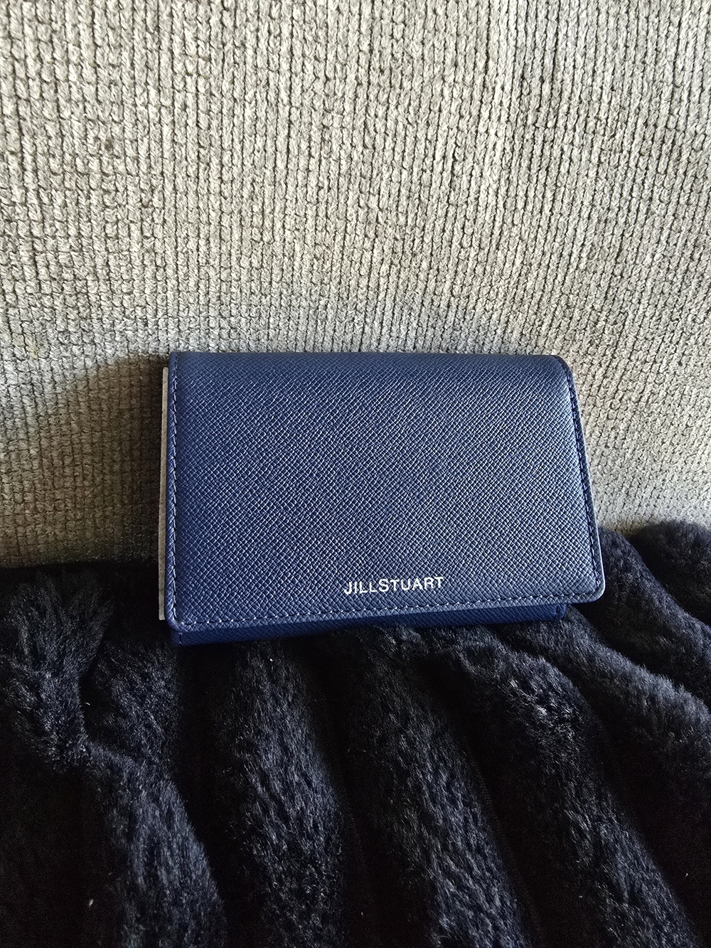 JILL STUART Navy Leather Card Wallet